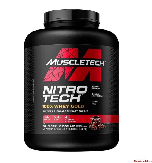 Muscletech Nitrotech 100% Whey Gold, Double Rich Chocolate, 5 Lbs 1