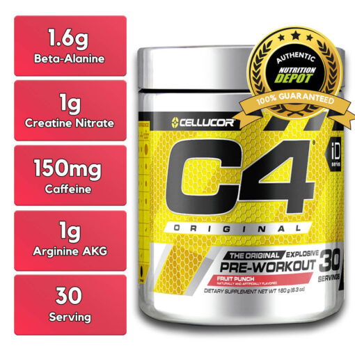 CELLUCOR, C4 FRUIT PUNCH, 30 SERVING nutritional information