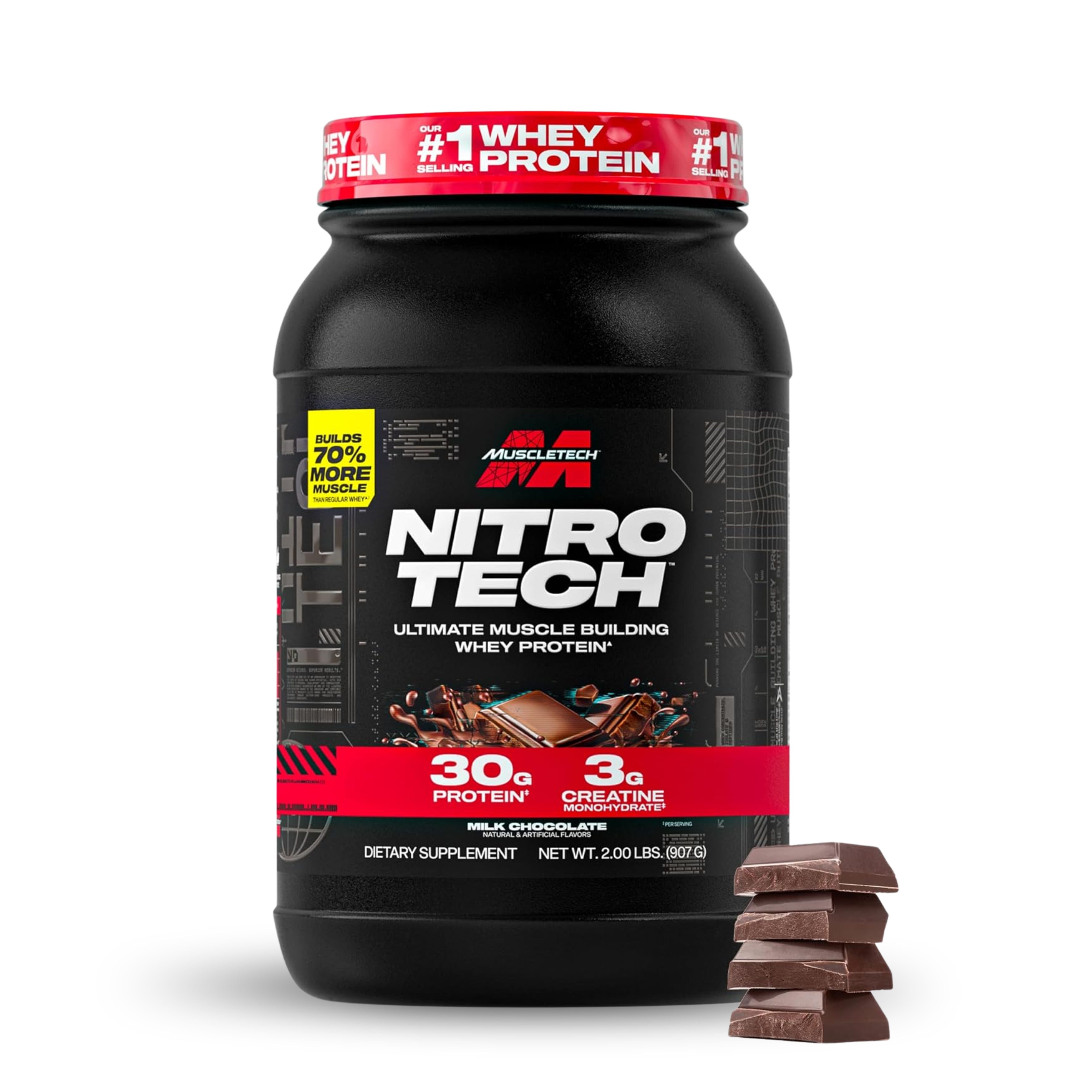 Muscletech Nitrotech Protein, Milk Chocolate, 2 Lbs 1