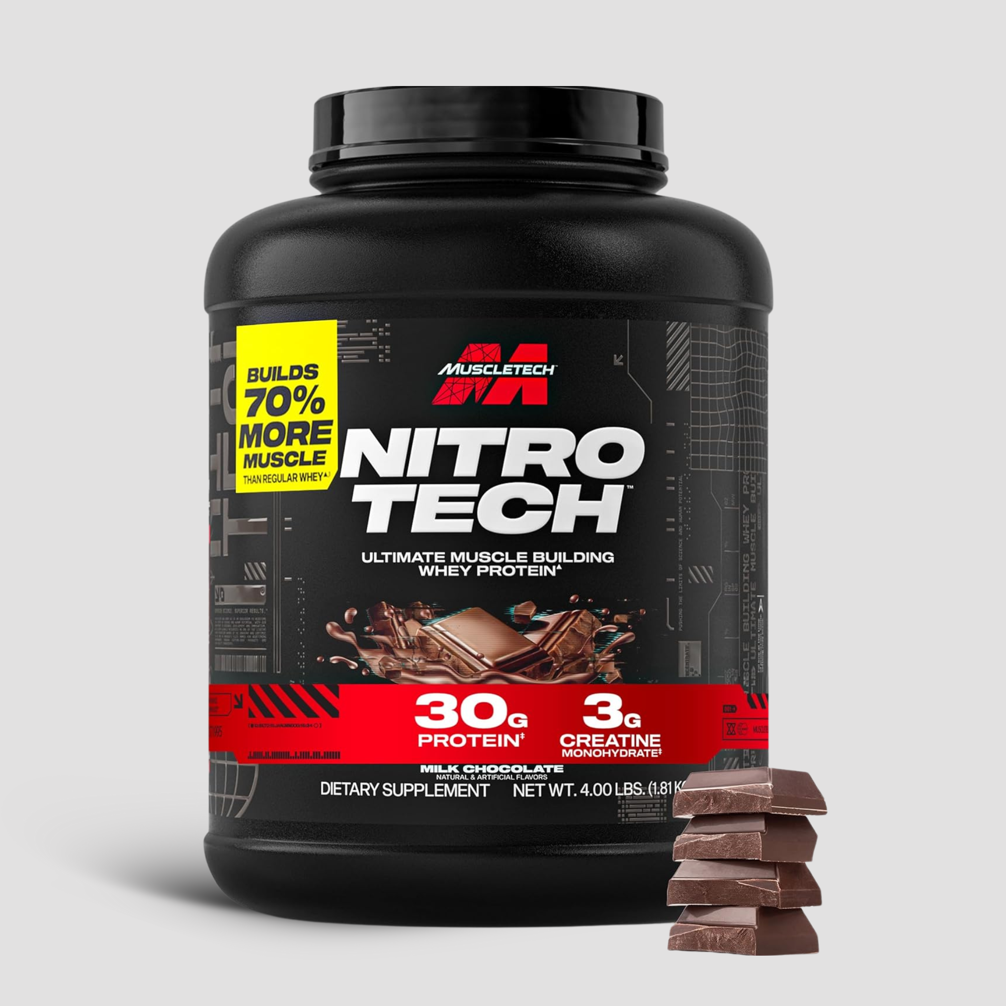 Muscletech Nitrotech Protein, Milk Chocolate, 4 Lbs 1