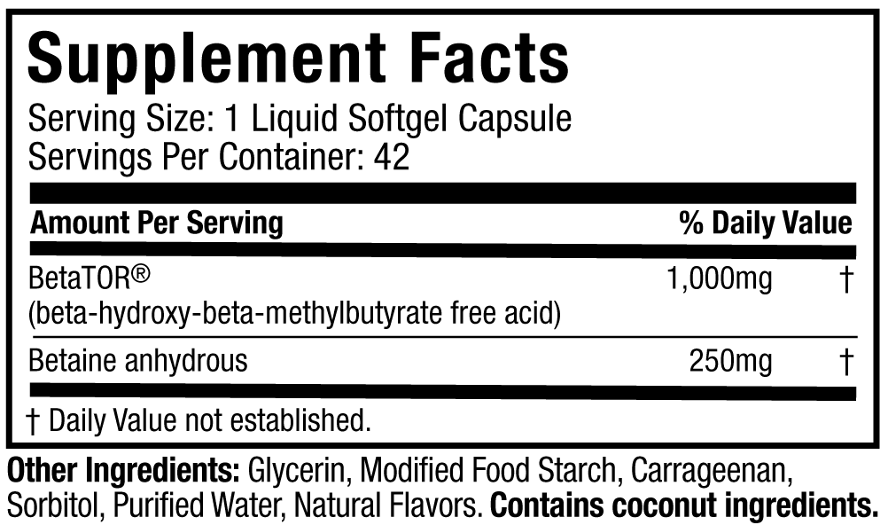 MUSCLETECH CLEAR MUSCLE, 42 CT - NUTRITION INFO