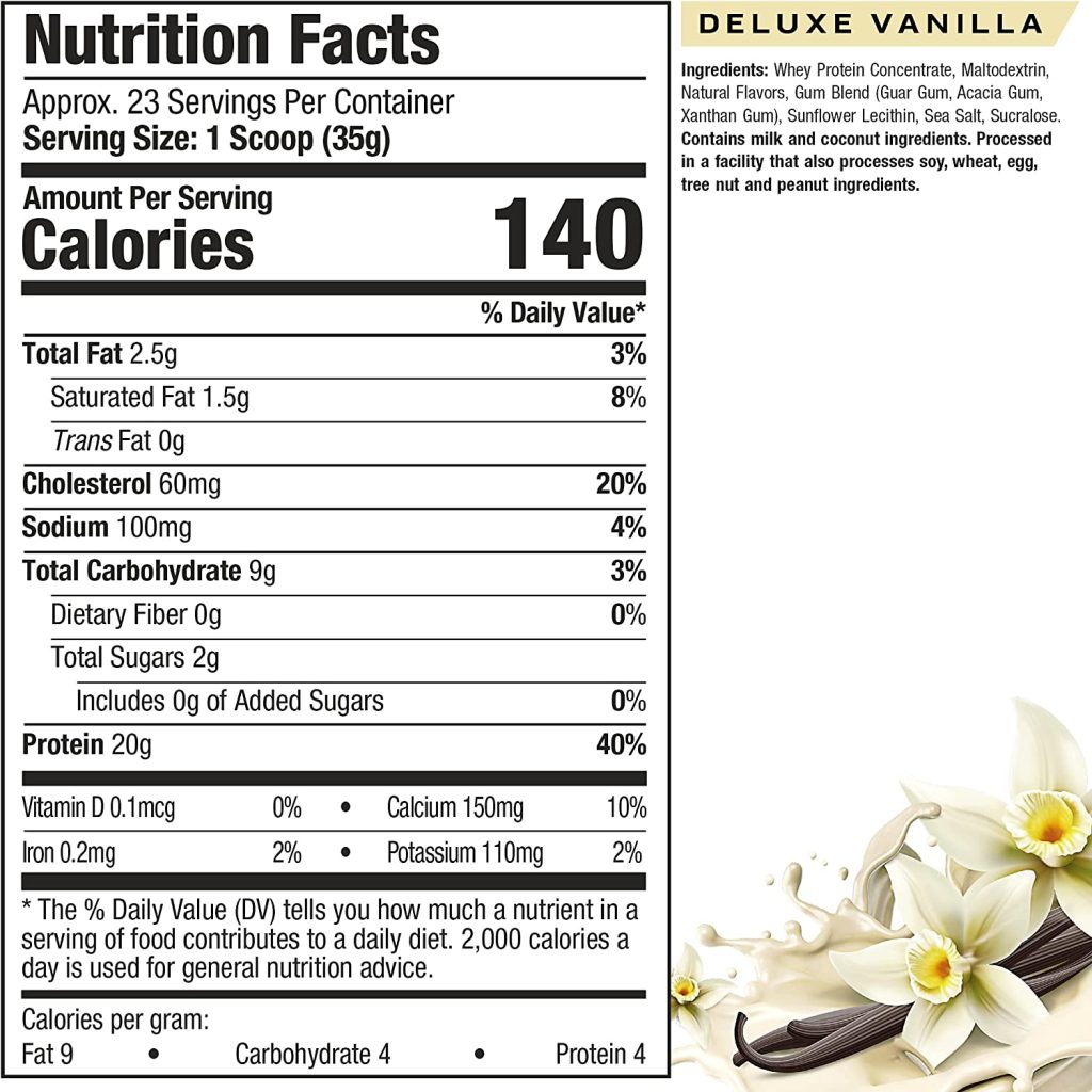 Muscletech 100% Grass-Fed Whey Protein, Deluxe Vanilla, 1.8 Lbs 10