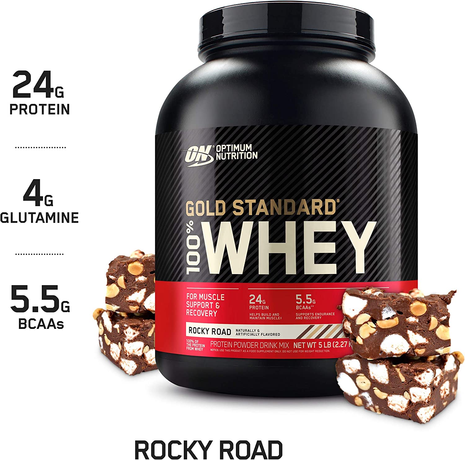 ON Gold Standard 100% Whey Protein, Rock Road, 5lb 2