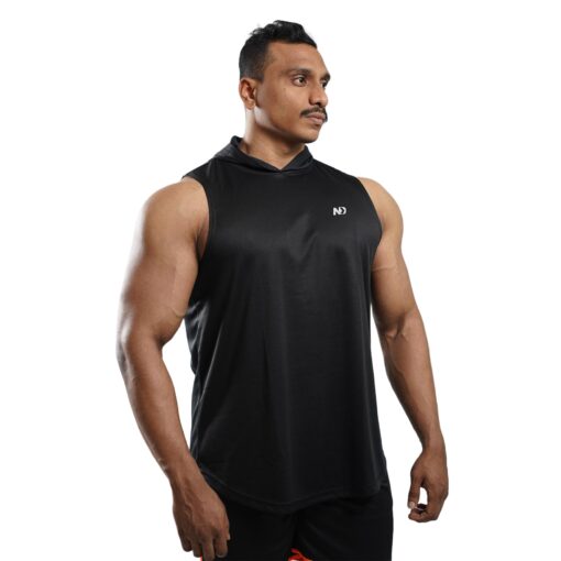 ND TRAINING TANK HOODIE - BLACK WHITE