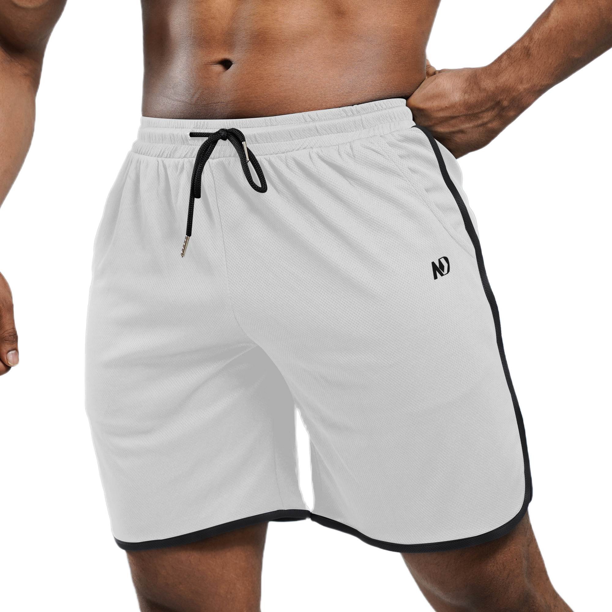 ND Training Shorts – White Black 4