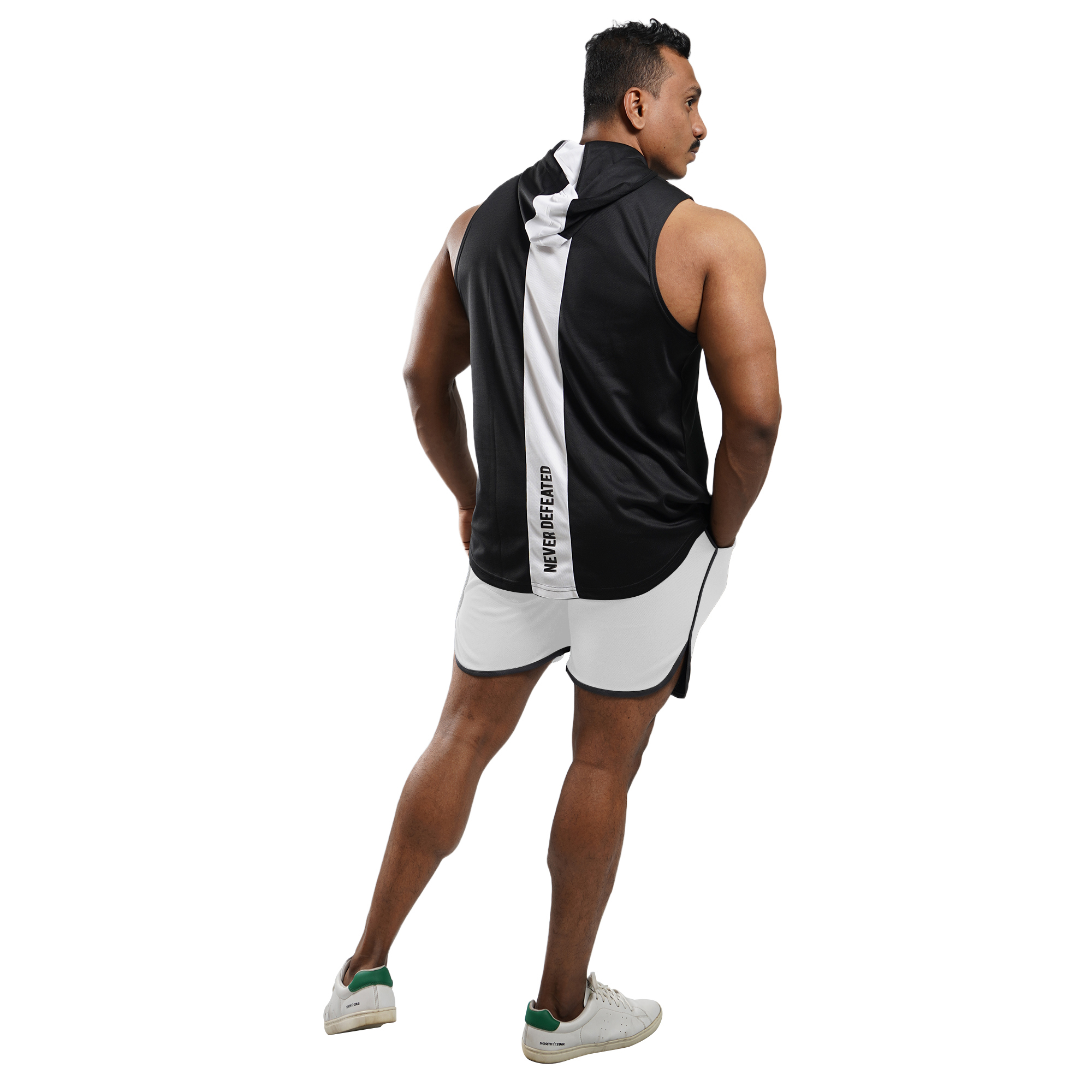 ND Training Shorts – White Black 3