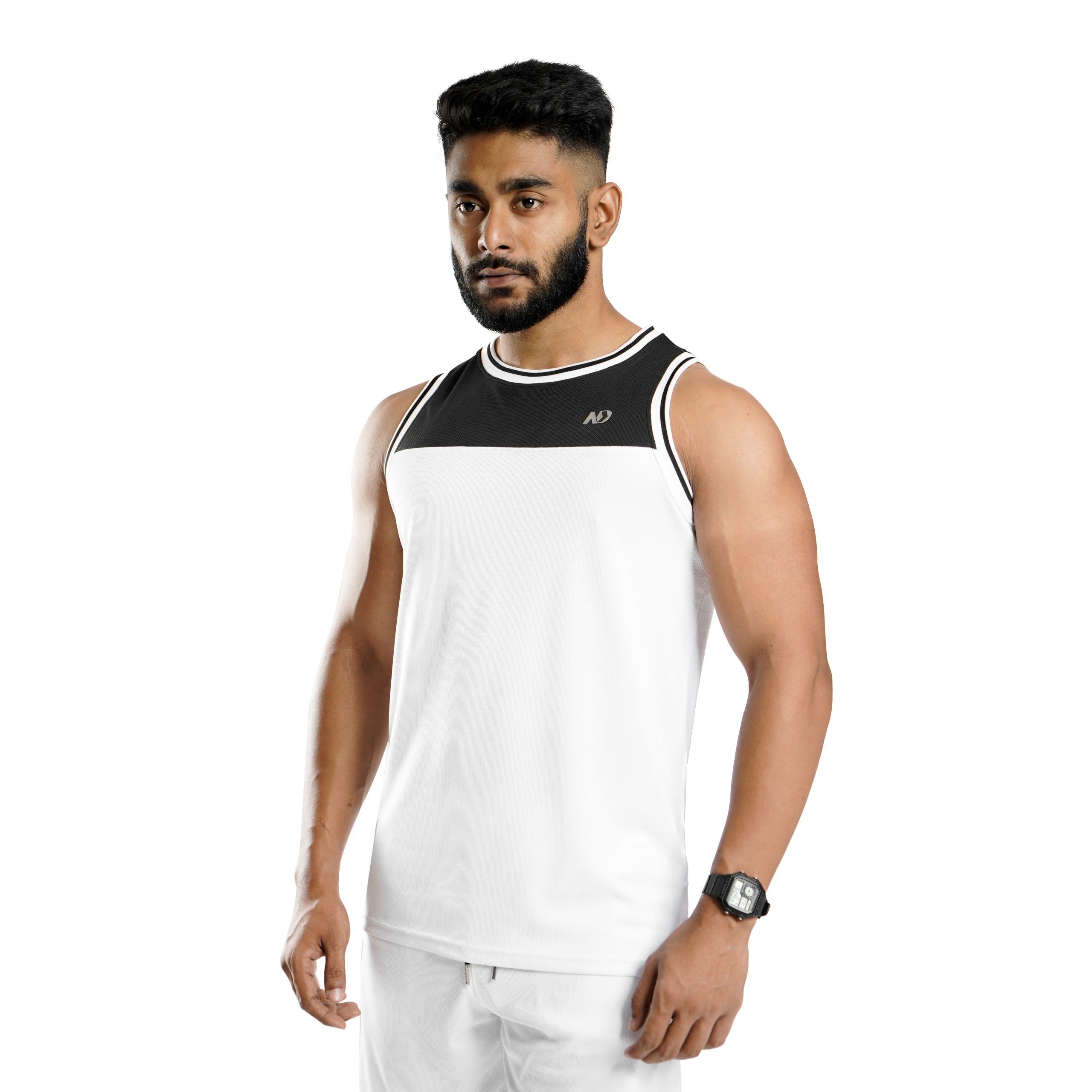 ND Sports Tank Top - White/Black 1