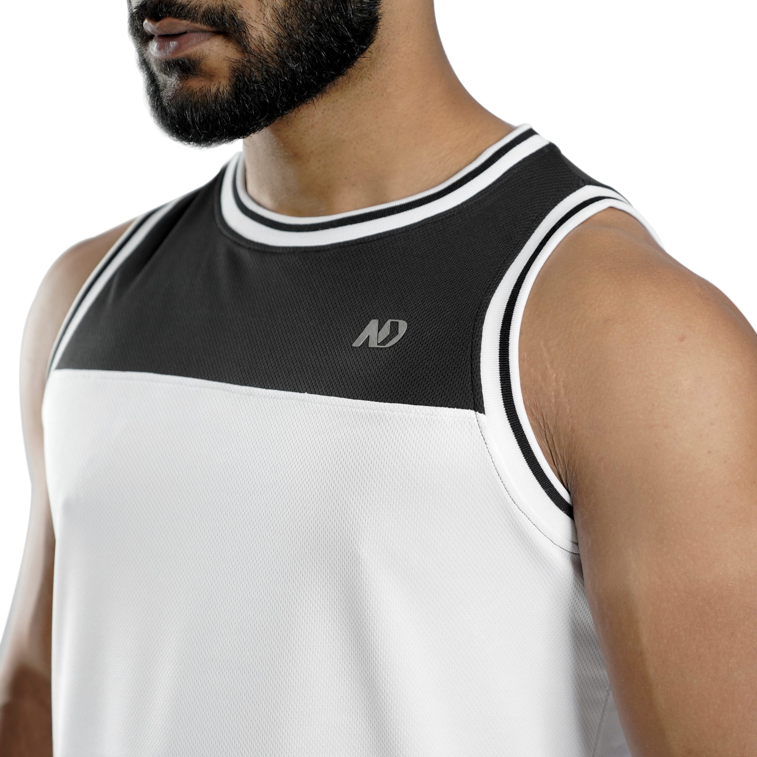 ND Sports Tank Top - White/Black 2