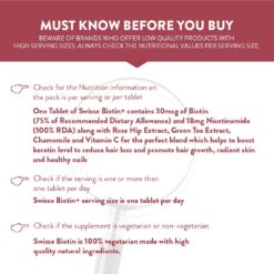 Swisse Biotin+, 60 Tabs 9