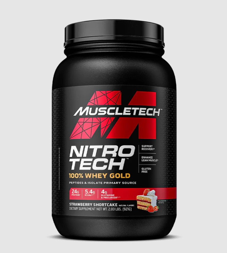Muscletech Nitrotech 100% Whey Gold, Strawberry Shortcake, 2 Lbs 1