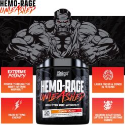 Nutrex Hemo-Rage Unleashed High Stim Pre Workout, Orange Mango, 30 Serving 7