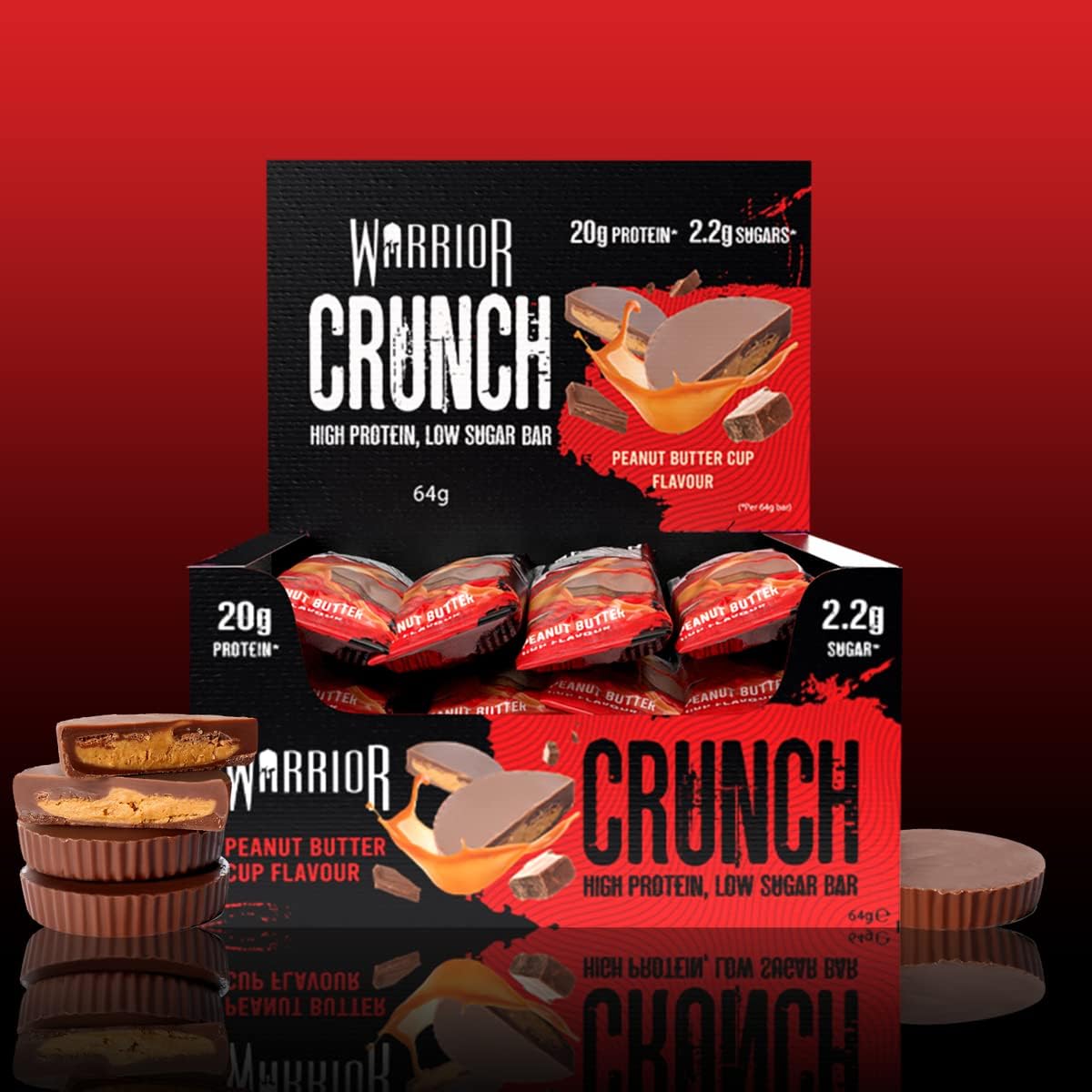 Warrior CRUNCH High Protein Bars, Peanut Butter Cup, 64 gram 2