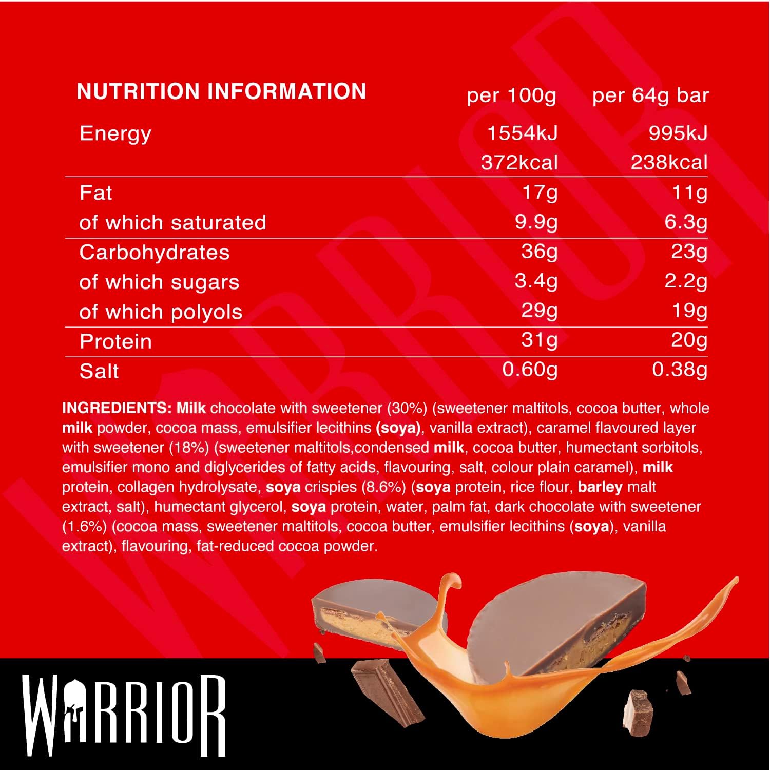 Warrior CRUNCH High Protein Bars, Peanut Butter Cup, 64 gram 4