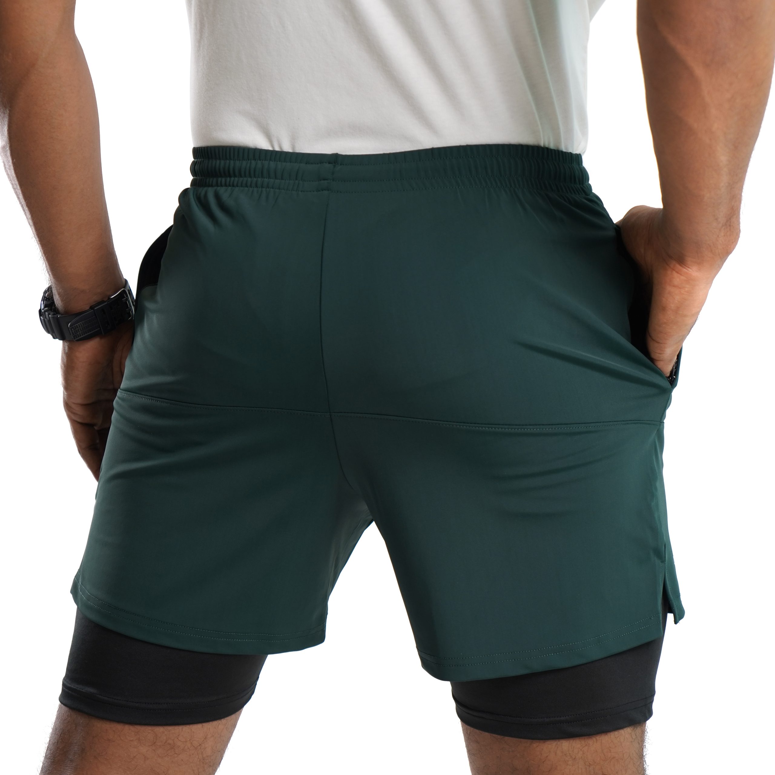 ND Performance 2 In 1 Shorts – Beret Green 4