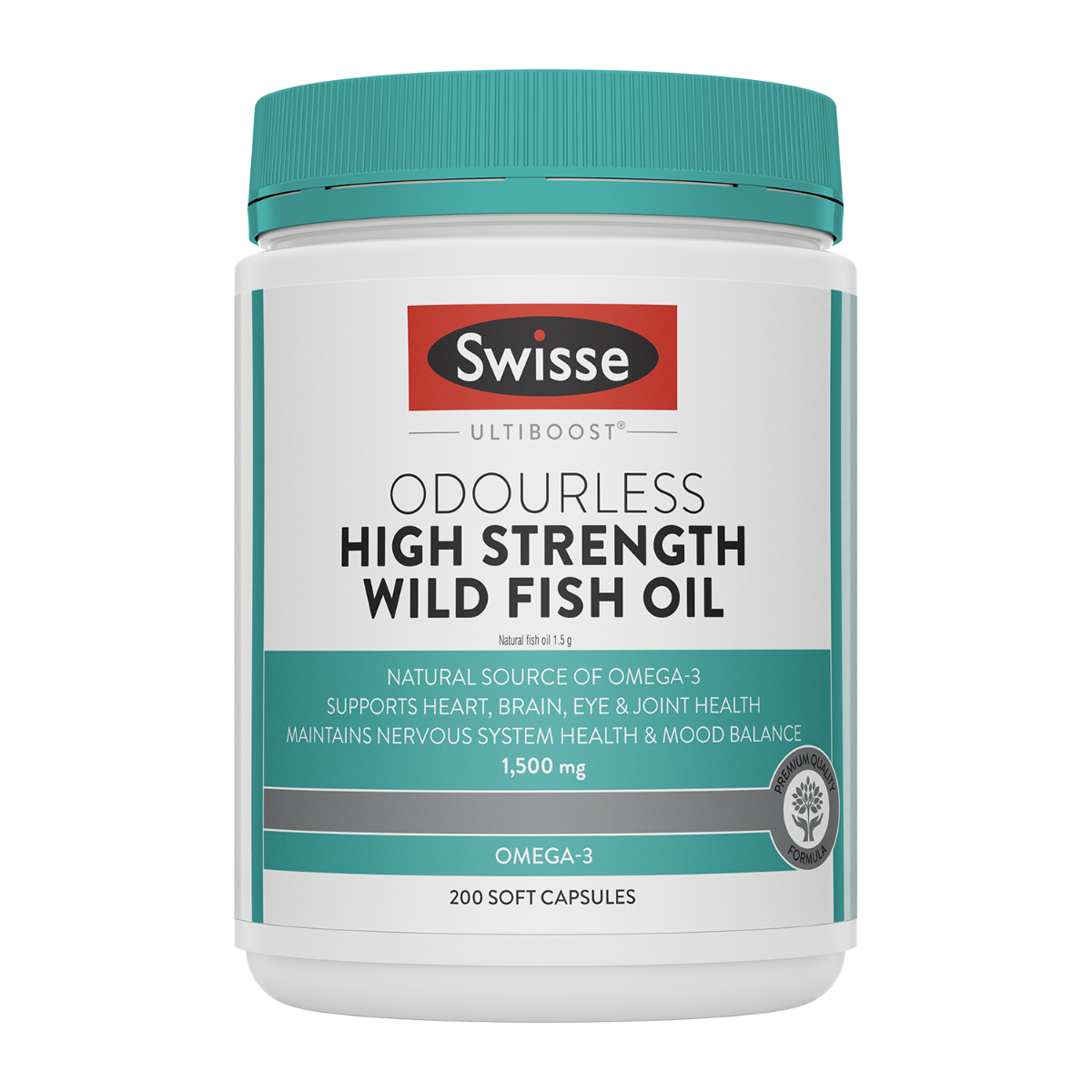 Swisse Ultiboost Odourless Wild Fish Oil, 200 Capsules 1