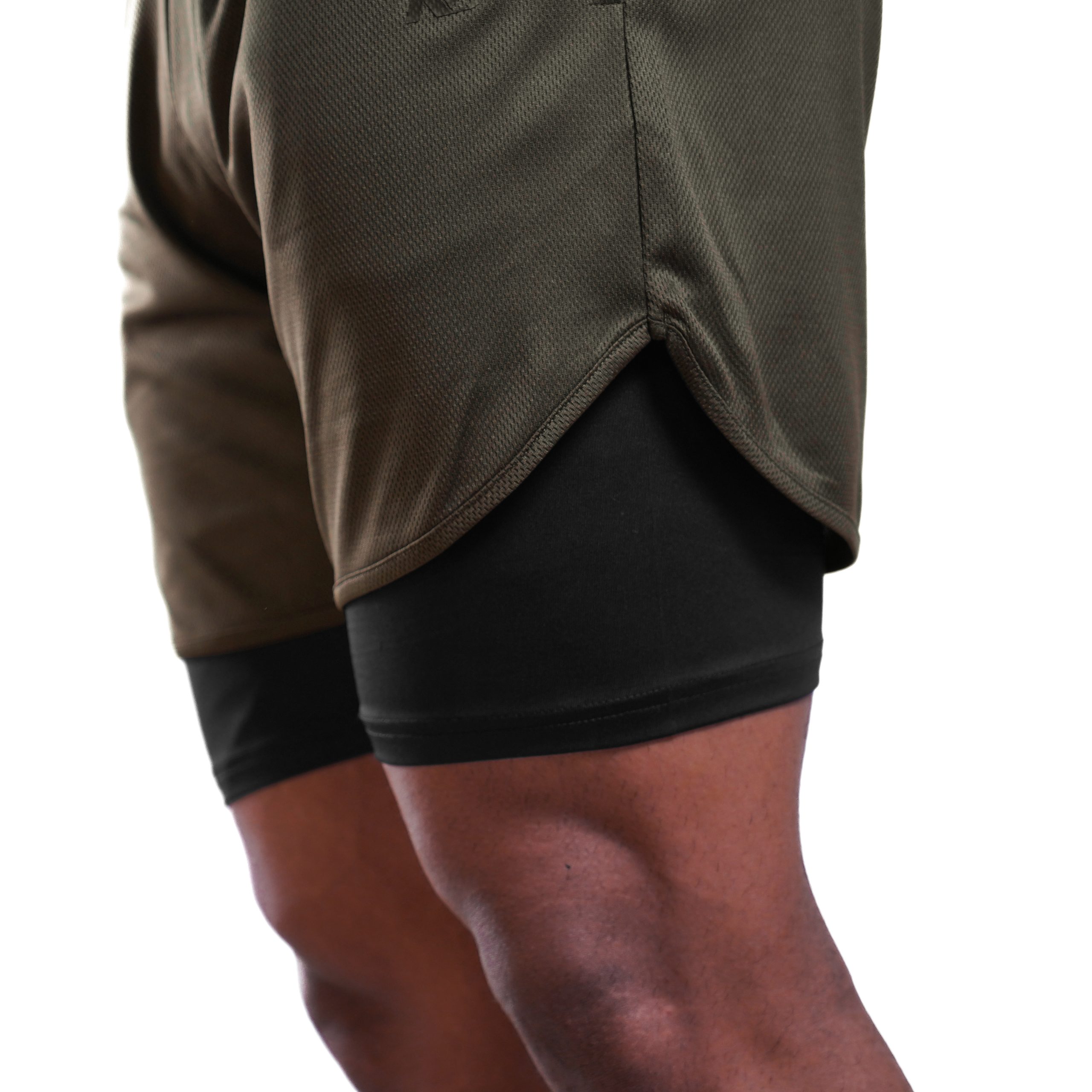 ND Active 2 in 1 Shorts - Olive 2