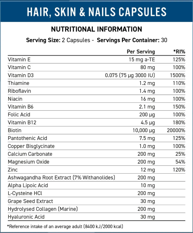 Applied Nutrition Hair Skin & Nails, 60 Capsules 4