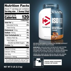 Dymatize ISO 100, Whey Protein Isolate, Gourmet Chocolate, 5 lbs 13