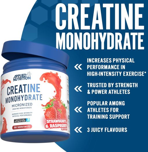 Applied Nutrition Creatine Monohydrate, Strawberry & Raspberry, 50 Serving 2