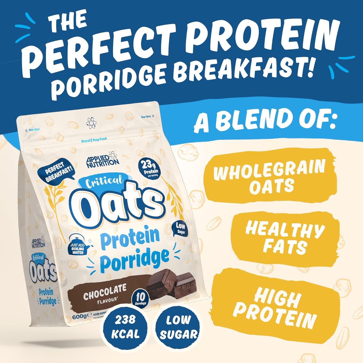 Applied Nutrition Critical Oats Protein Porridge, Chocolate, 600gram 3