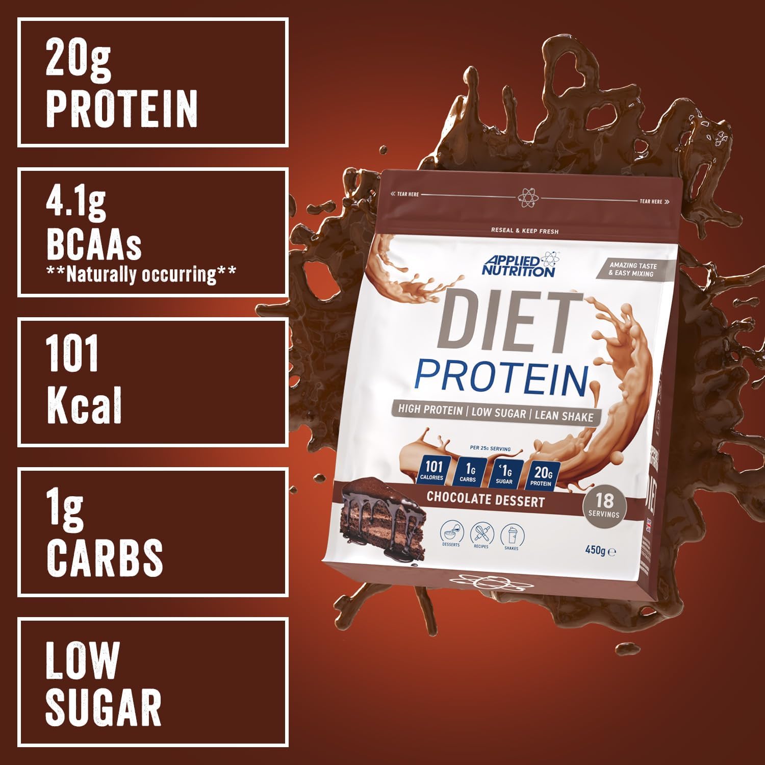 Applied Nutrition Diet Protein, Chocolate, 450gram 2