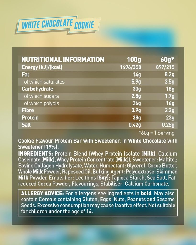 Grenade High Protein Bar, White Chocolate Cookie 10