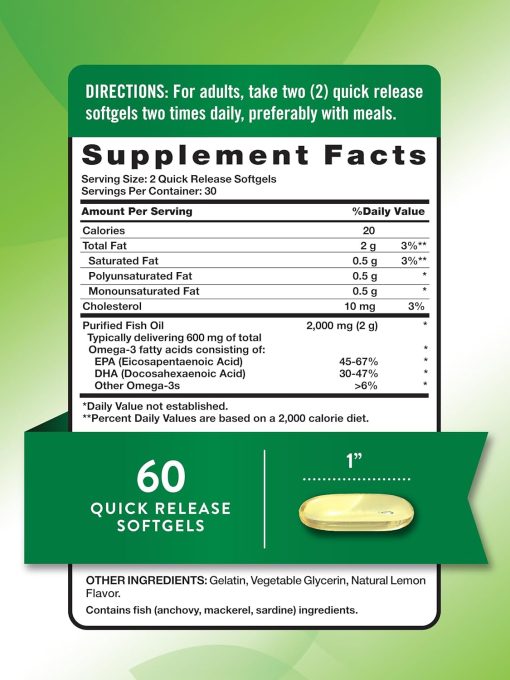 Nature's Truth 2000mg Fish Oil, 60 Softgels 3