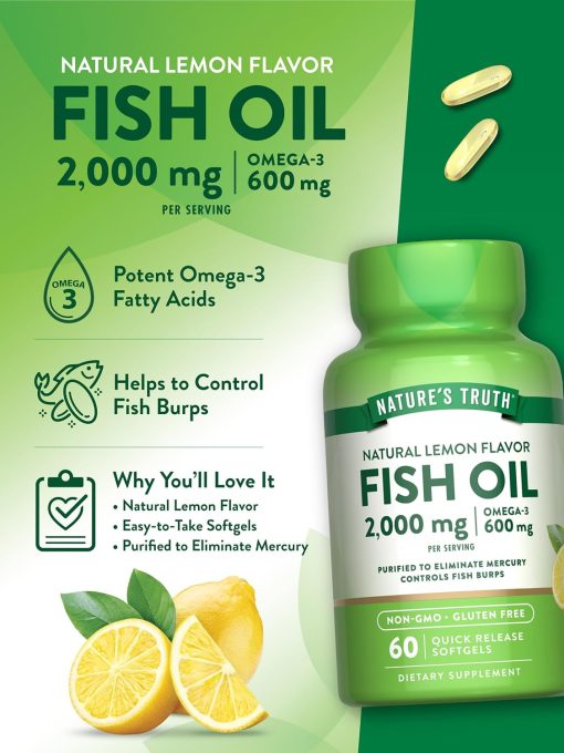 Nature's Truth 2000mg Fish Oil, 60 Softgels 5