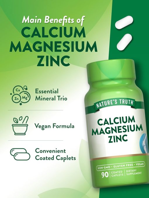 Nature's Truth Calcium Magnesium Zinc, 90 Tablets 2