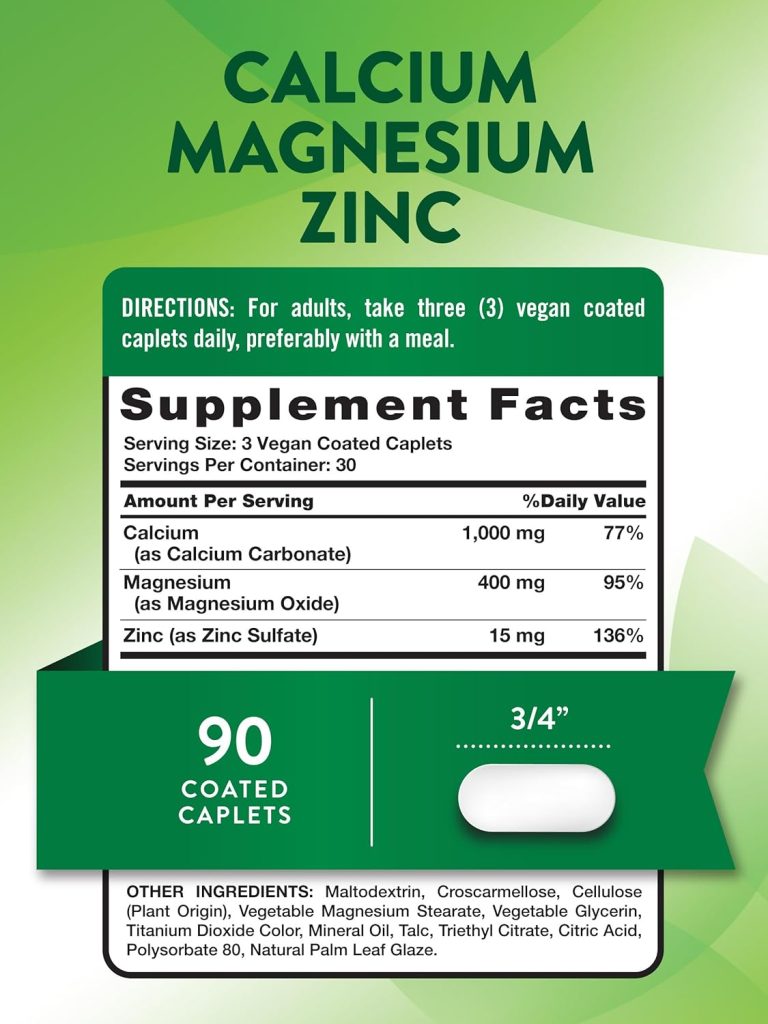 Nature's Truth Calcium Magnesium Zinc, 90 Tablets 10