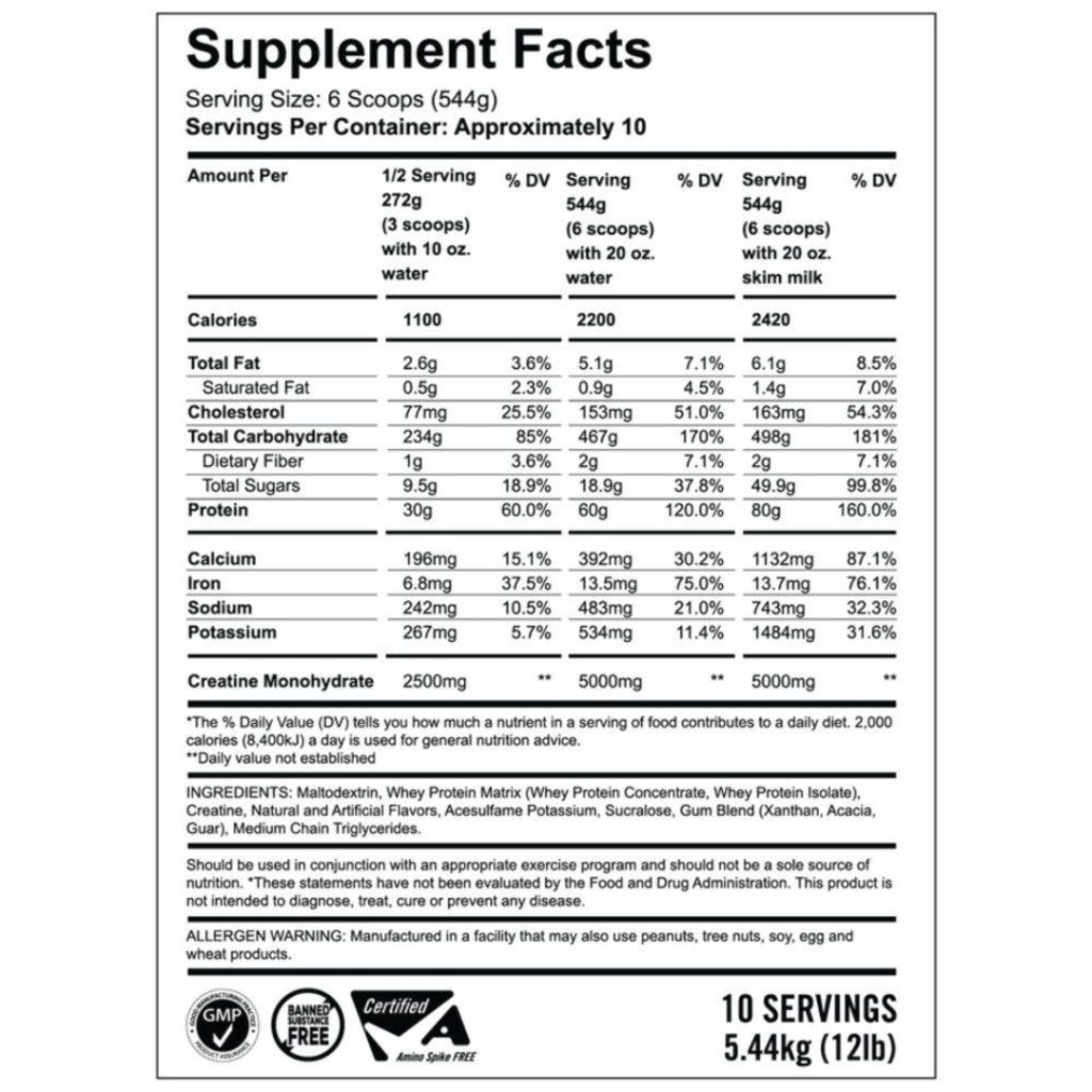 Whey Labs Pro Standard Mass, Chocolate Melt, 12lbs 4