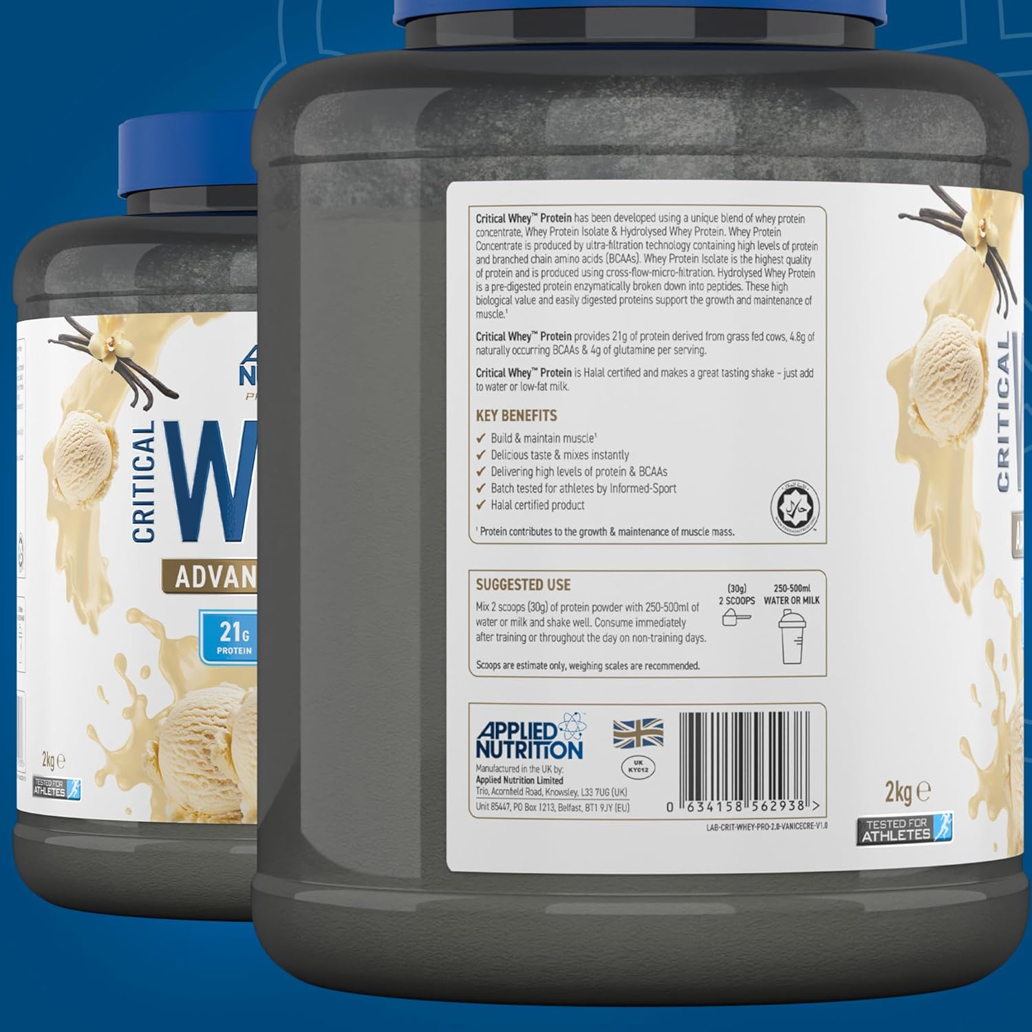Applied Nutrition Critical Whey Protein, Vanilla, 2kg 2