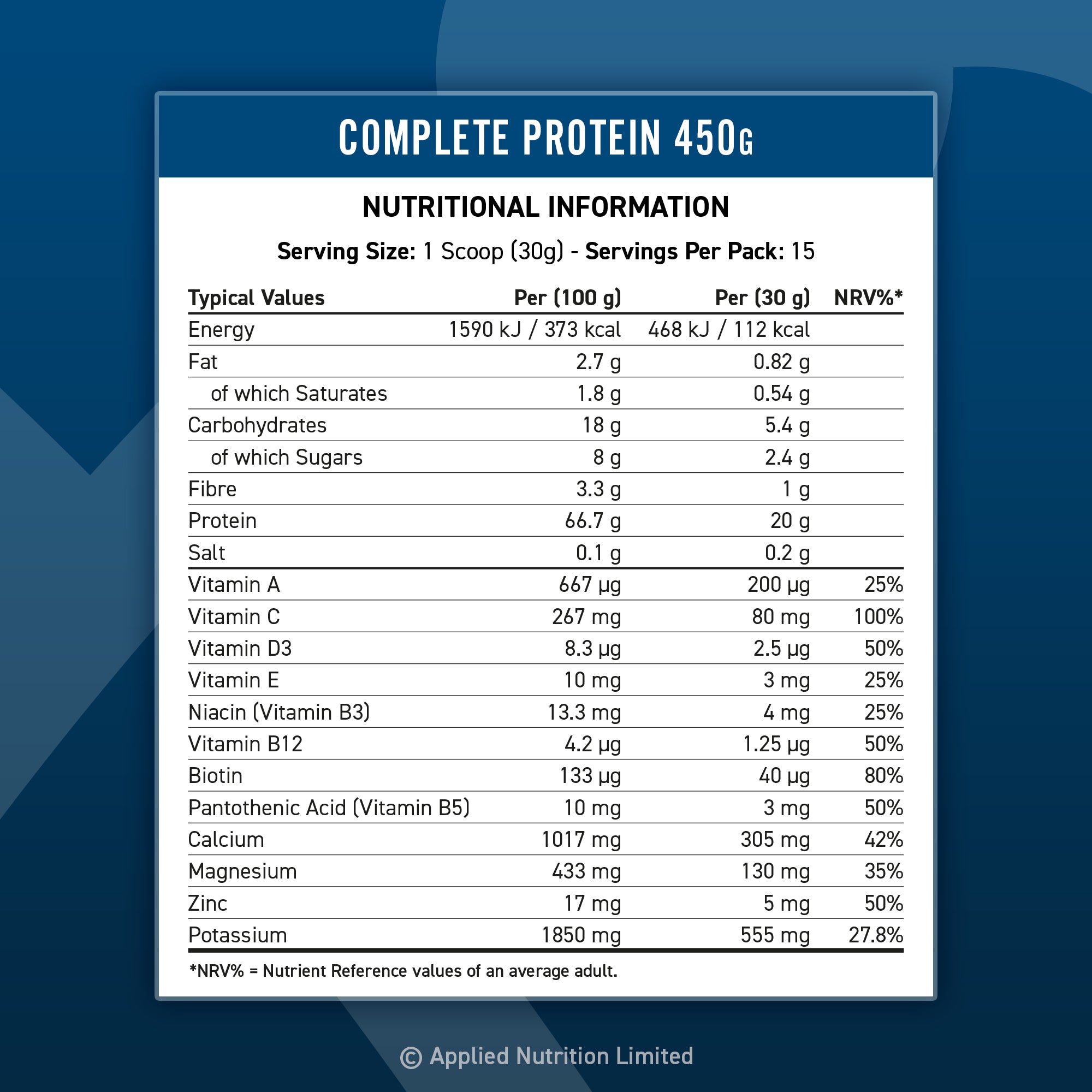 Applied Nutrition Complete Protein, Vanilla, 450gram 4