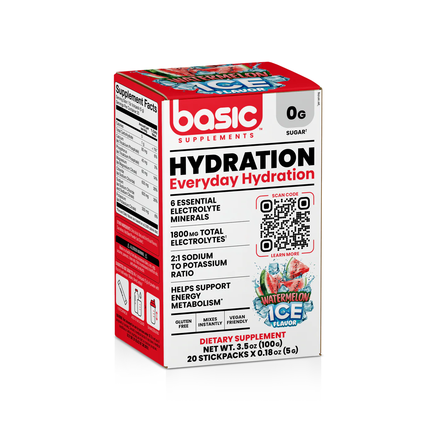 Basic Hydration,Watermelon Ice, 01 Stickpack, 5gram 3