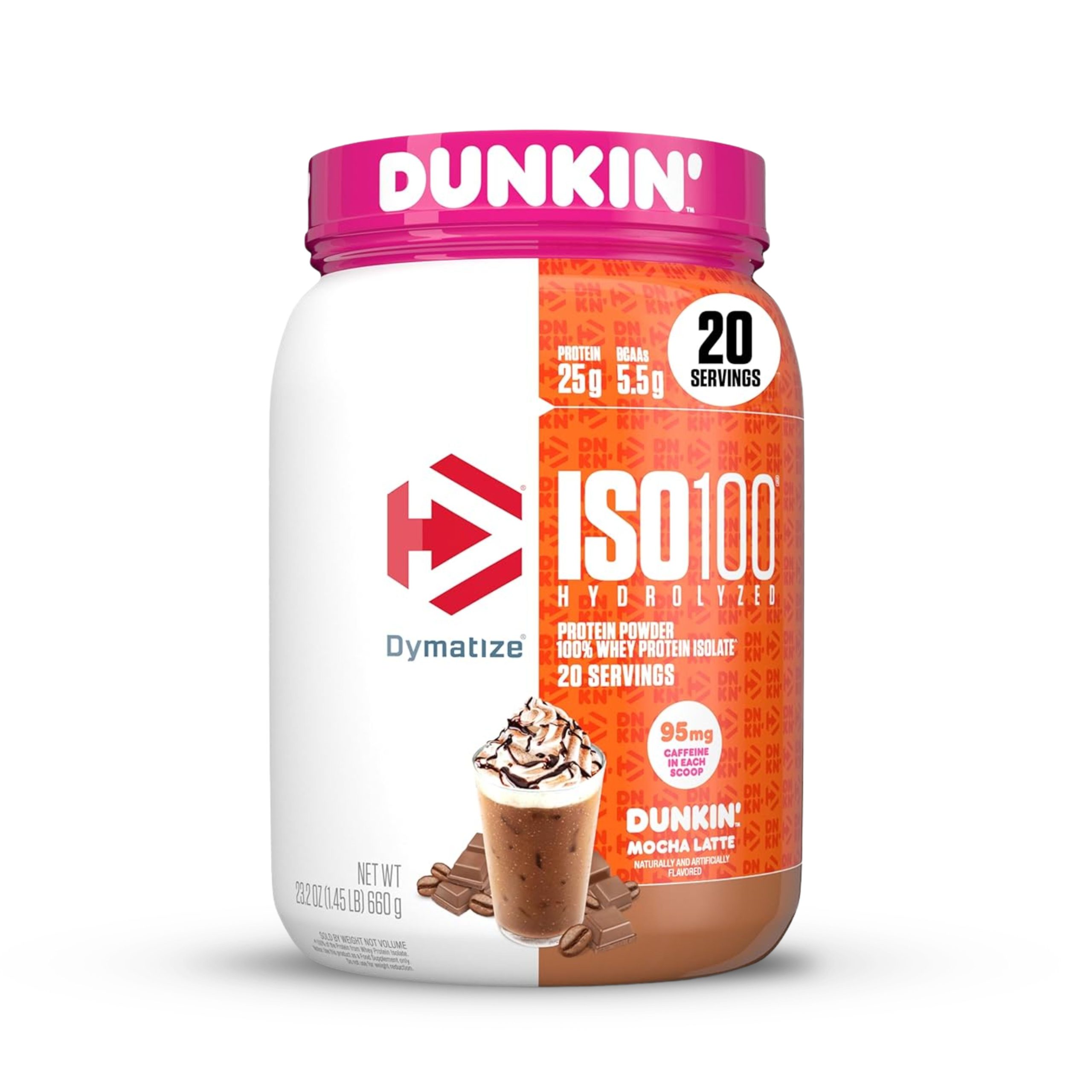 Dymatize ISO 100, Whey Protein Isolate, Dunkin' Mocha Latte, 1.4 lbs 1