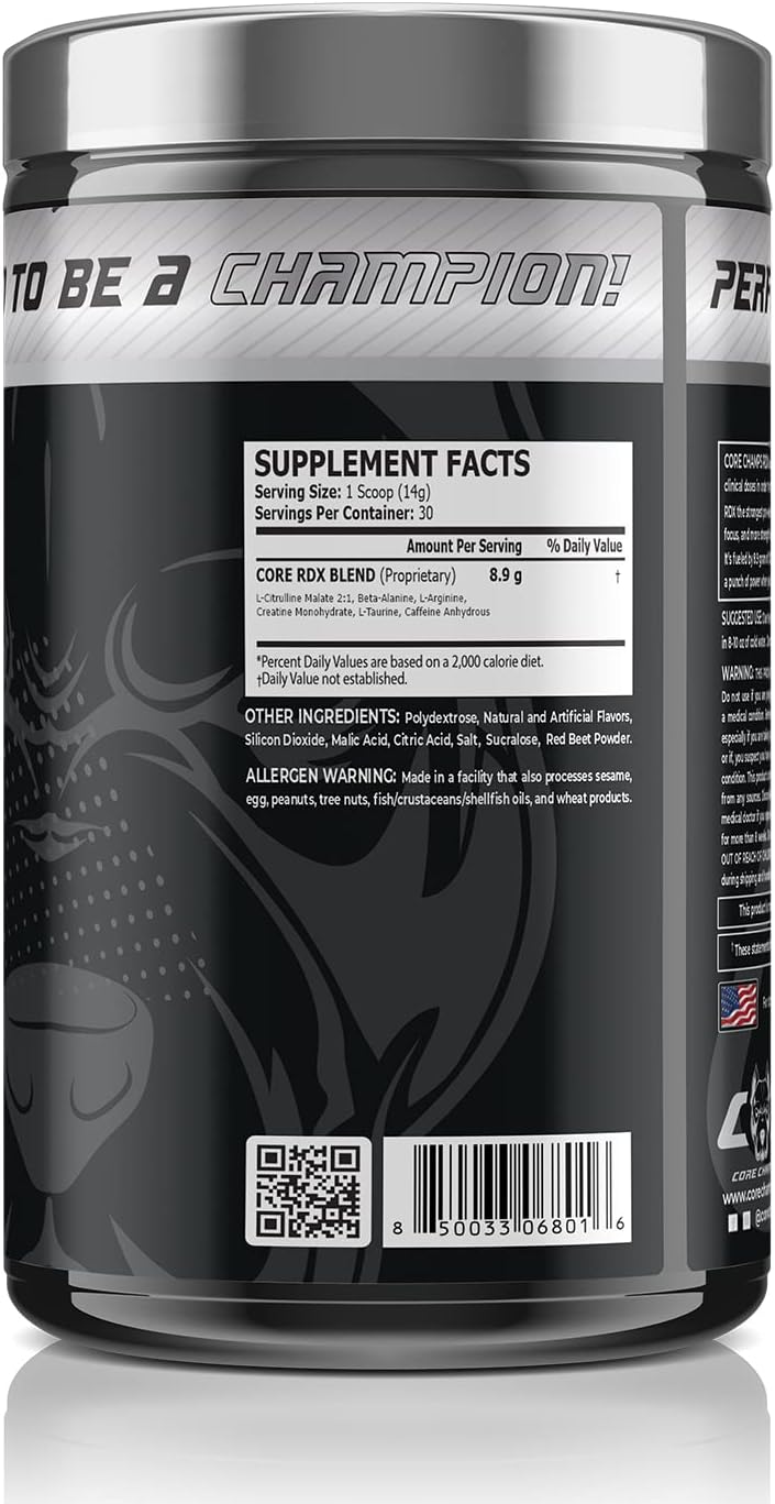 Core Champs RDX Pre-Workout, Blue Raspberry, 30 Servings 2