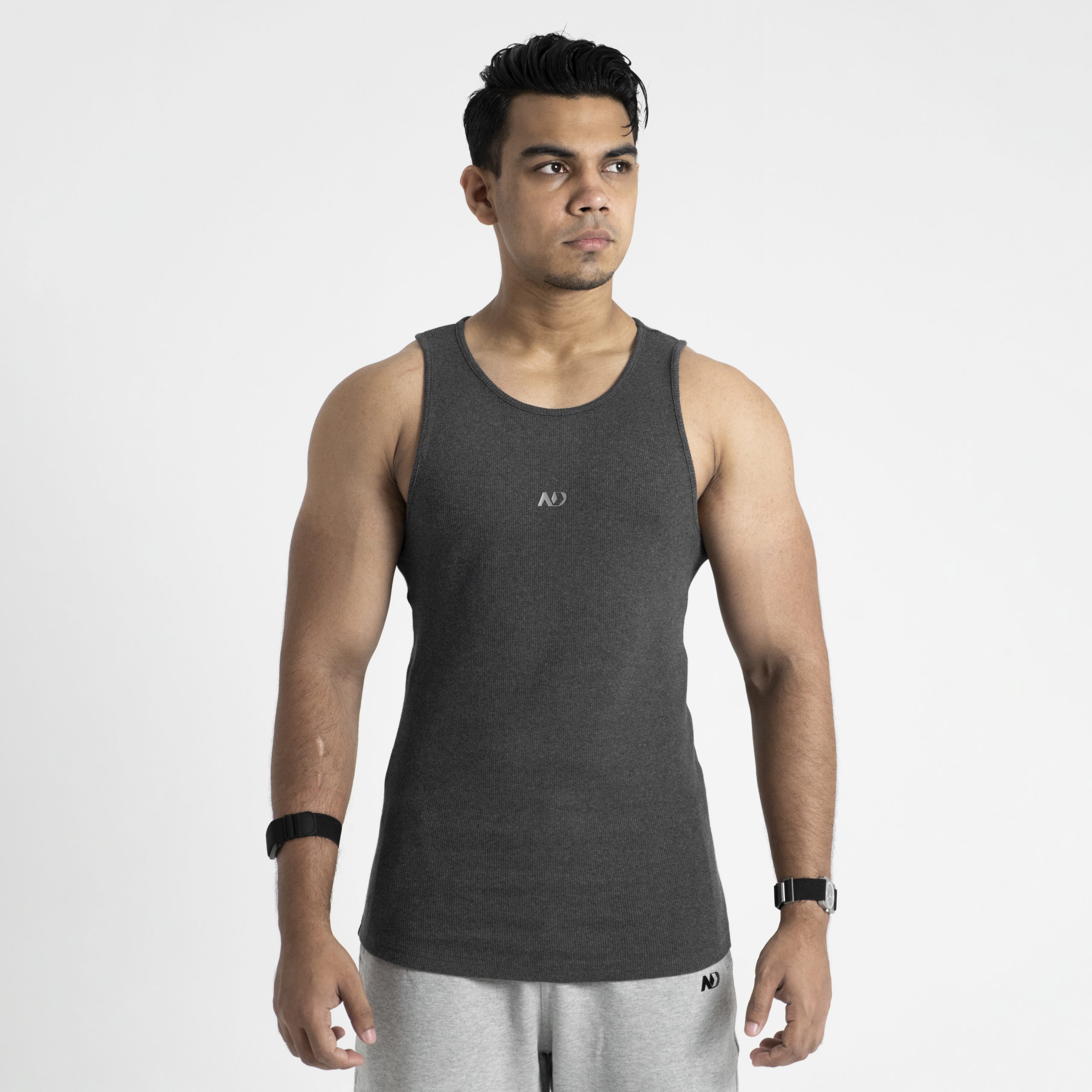 ND Ribbed Core Tank - Charcoal 1