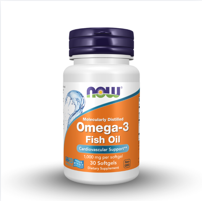 NOW Omega-3 Fish Oil, Cardiovascular Support, 30 Softgels 1