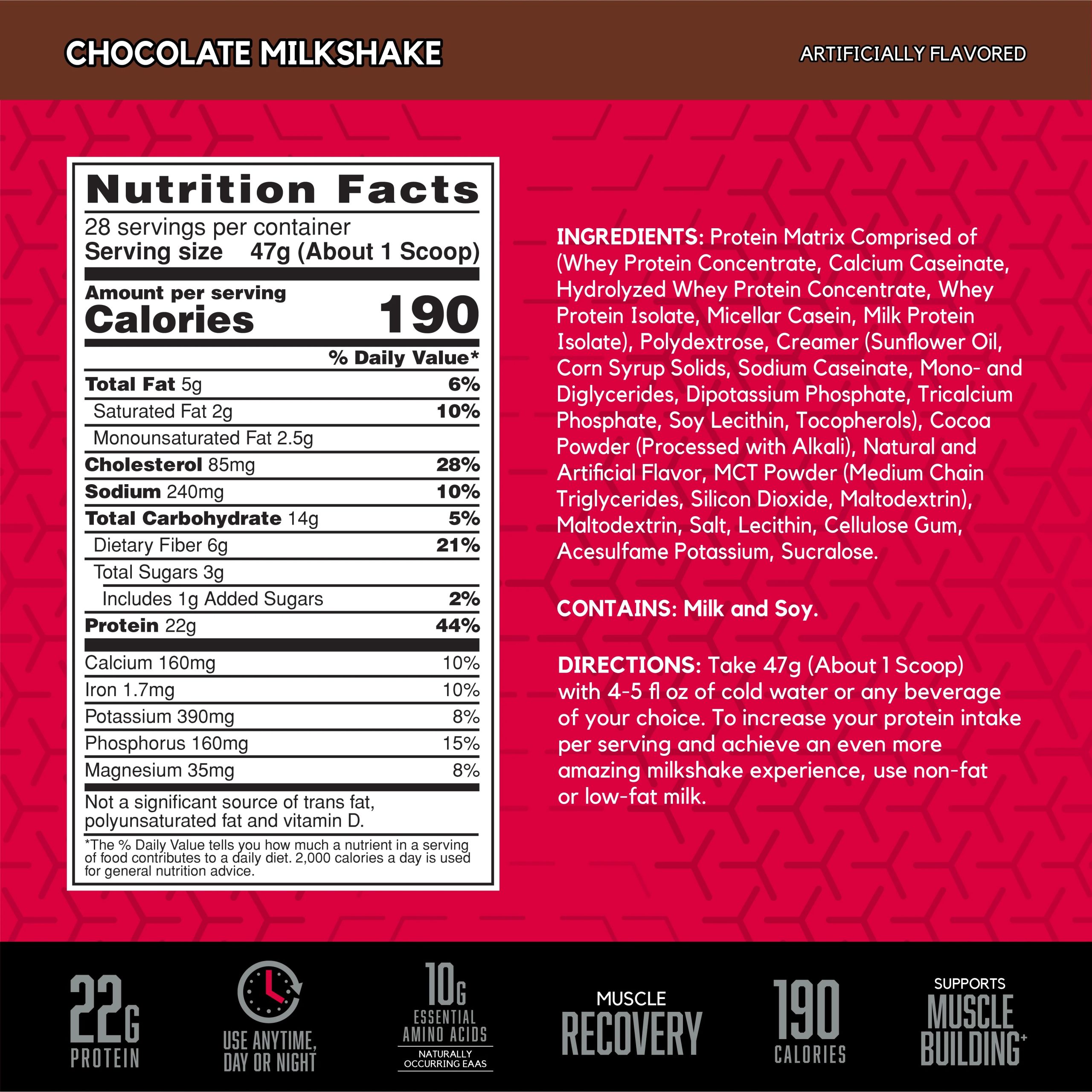BSN Syntha-6 Whey Protein, Chocolate Milkshake, 2.9lbs 6